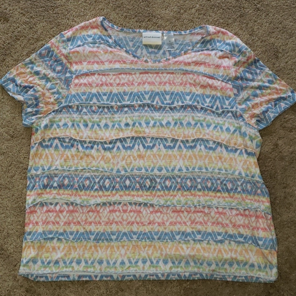 Alfred dunner 2x rainbow geometric top 2x